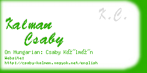 kalman csaby business card